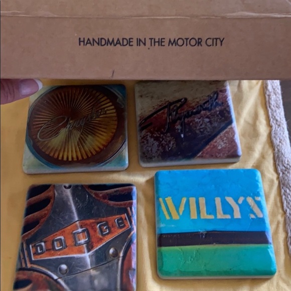 The Detroit Coaster Company Hand Made Ceramic Motor City Drink Coasters - Picture 8 of 12